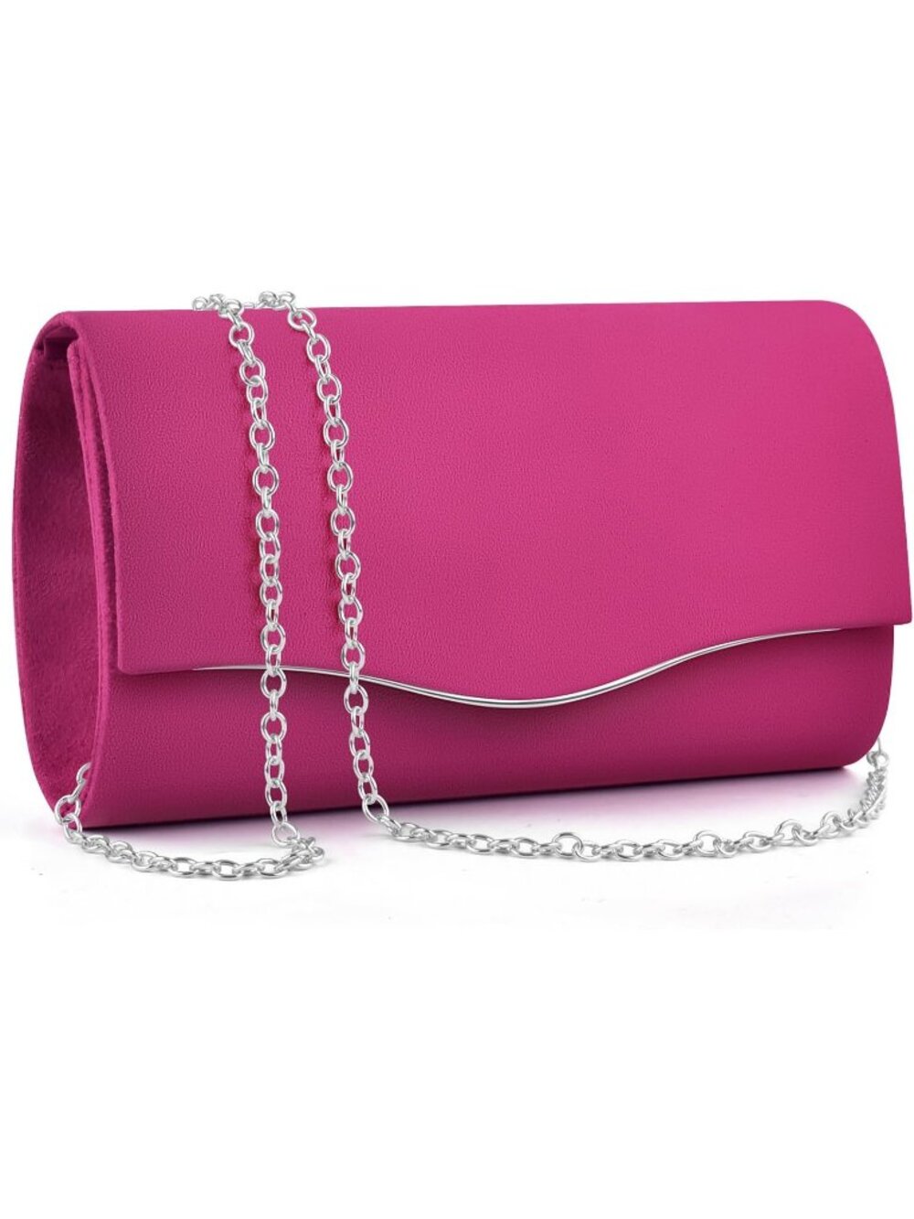 Women's D Rose Suede Envelope Clutch Purse Formal Evening Wedding Party Bag